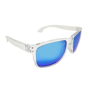 Óculos de sol polarizado Yara Dark Vision 01594 Classic Lente Azul Espelhado Armação Transparente