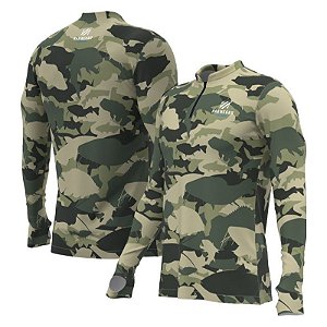 Camiseta de Pesca Mar Negro Masculina Premium Camuflado Peixes