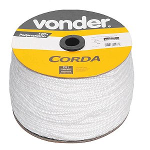 Corda Multifilamento Trançada Vonder 8,0 mm Branca (Vendida por metro)