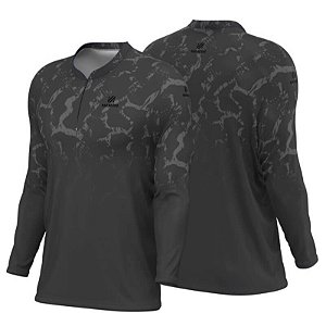 Camiseta de Pesca Mar Negro Combate - Grunge Chumbo -
