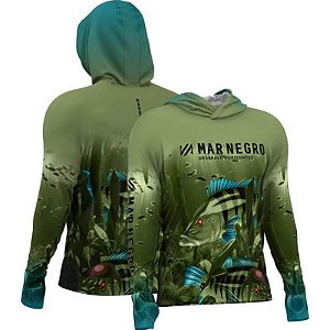 Camiseta Mar Negro Subl X Protection Capuz Masculina - Tucuna Family -