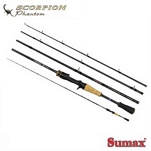 Vara para Carretilha Sumax Scorpion Phantom 6'0" (1,83m) 8-17 Libras VSCP-604M (4 partes)