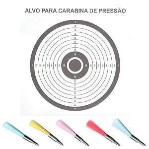 Alvo Para Carabina de Pressão 5.5mm c/ 5 Setas e 5 Alvos