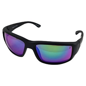 Óculos Polarizado Rapala Amberjack - Preto Fosco - Lente Verde Espelhado - 45RA20