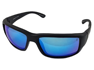 Óculos Polarizado Rapala Amberjack - Preto Fosco - Lente Azul Espelhado - 45RA19