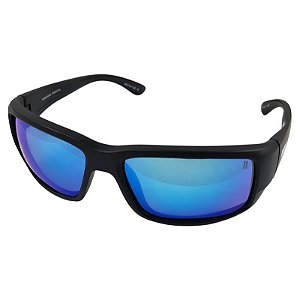 Óculos Polarizado Rapala Amberjack - Preto Fosco - Lente Azul Espelhado - 45RA19