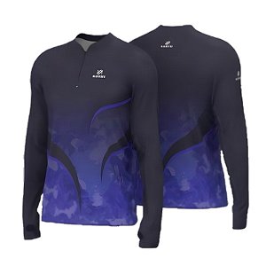 Camiseta de Pesca Mar Negro Masculina Premium - Clear Duocolor -