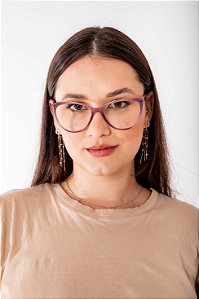 ARMAÇÃO DE GRAU CAT EYE REDONDO LILAS