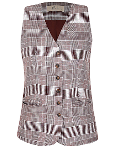 Colete Alfaiatara Xadrez Marrom