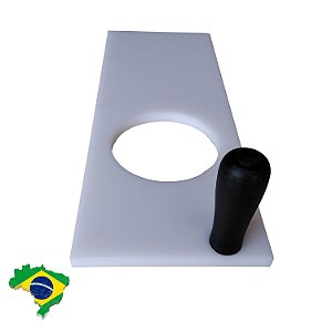 Forma de hambúrguer para prensa modeladora e dosadora.