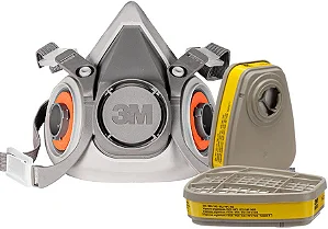 Kit Respirador 3m 6200 Completo com Cartuchos 6003 Vapores Orgânico e Gás Carbônico Filtros 5N11 e Retentores CA 4115