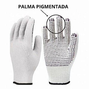 Luva de Malha Pigmentada Branca Tam. G - Kit C/ 12 Prs C.a 33529