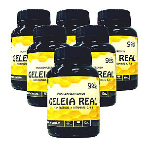 Kit com 6 Geleia Real Liofilizada E Propolis 500mg