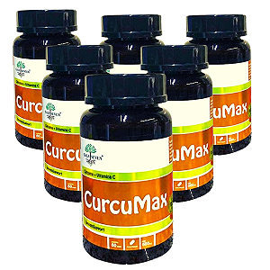 Kit com 6 Curcumax - Cúrcuma e Vitamina C 500mg 60 Cápsulas Gaia Seven