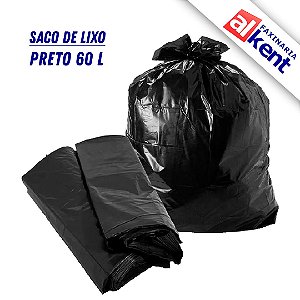 Saco de Lixo Preto 60L 68x80 (100 unidades)