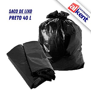 Saco de Lixo Preto 40L 55x60 (100 unidades)