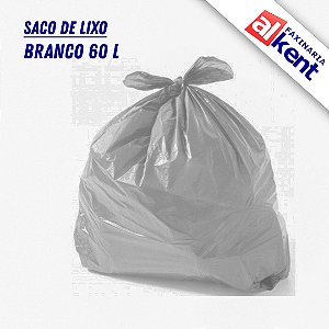 Saco de Lixo Branco 60L 68x80 (100 unidades)