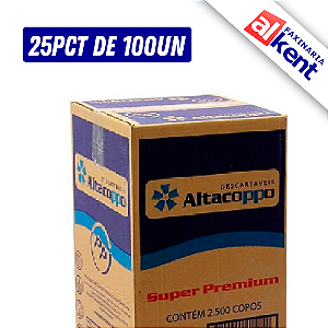 Copo Plástico Descartável PP Super Premium ALTACOPPO 80ml Cônico - Caixa com 2.500 unidades
