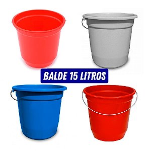 Balde Plástico 15L Shangri-La Cores