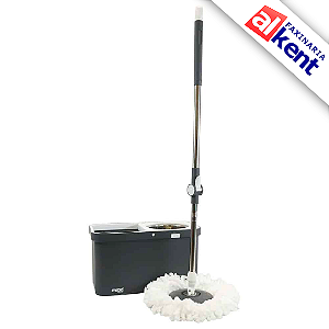 Mop Rotatório Retangular Mood com Cesto Inox 20L e 1 refil Nobre