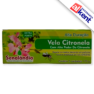 Vela de Citronela Senalândia Repelente de Insetos com 3 unidades