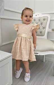 Vestido nude bolinhas