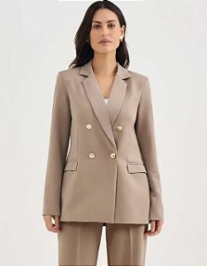 Blazer Alfaiataria Areia Botão Dourado