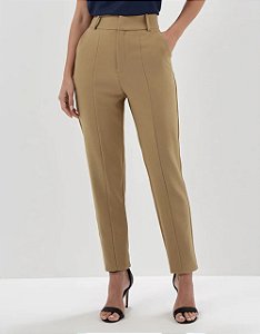 Calça de Alfaiataria Reta Slim Camel