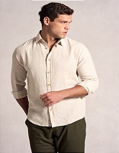 Camisa 100% Linho Manga Longa