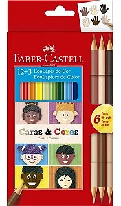 Lápis De Cor Faber-Castell 12 Un Mais 3 Lápis Tons de Pele