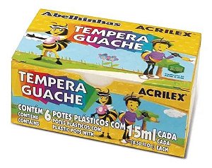Tinta Guache Com 6 Cores 15ML Tempera Guache