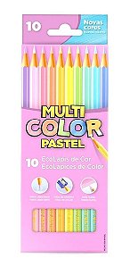 Lápis De Cor Pastel Multicolor Caixa Com 10 Cores