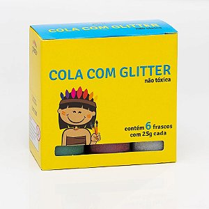Caixa Com 6 Cola Com Glitter De 25g Cada