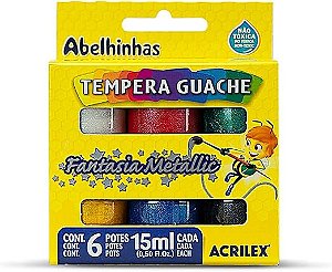 Guache Fantasia Metálica Conjunto 6 Cores