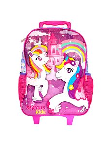 Mochila Escolar Infantil com Rodinhas Unicórnio - Xeryus