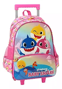 Bolsa com Rodinhas Baby Shark - Rosa Pink