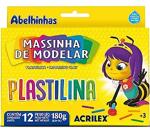 Massinha de Modelar Plastilina 12 Cores