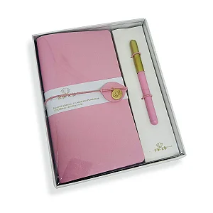 KIt Presenteável com Planner e caneta- Rosa Rose