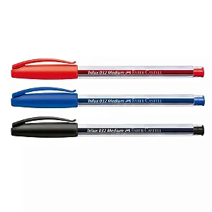 Caneta Esferográfica Faber-Castell Trilux – Azul, Preta e Vermelha