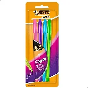 Kit Canetas Esferográficas BIC Fashion – 4 Unidades