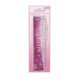 Régua de 15 cm Tilibra com Glitter "Let it Glow"