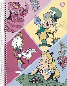 Caderno 10 matérias Disney Alice no país das maravilhas