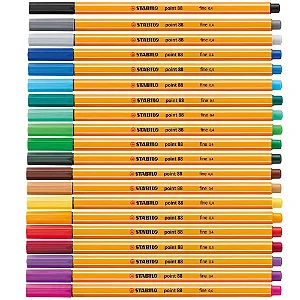 Caneta Stabilo Point 88 0.4 - Cores diversas