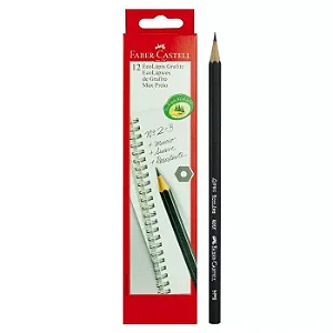Lápis Preto Faber-Castell EcoLápis Grafite Nº2B – Max Preto | Caixa com 12 Unidades