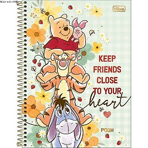 Caderno Universitário Ursinho Pooh – 1 Matéria | 80 Folhas