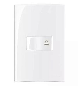 Conjunto Interruptor Pulsador Campainha 10A 250V 4x2" Branco Linha Sleek MARGIRIUS. Cod. 16008