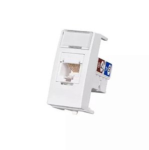 Módulo Tomada para Rede de Informática RJ45 CAT5e Branco Linha Sleek MARGIRIUS. Cod. 16045