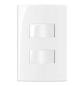 Conjunto 1 Interruptor Simples + 1 Interruptor Paralelo 10A 250V 4x2" Branco Linha Sleek MARGIRIUS. Cod. 15815