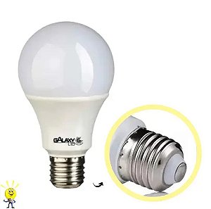 Lâmpada led bulbo, 4.8W 6500K E-27 Bivolt. GALAXY LED. Cod. 1002R