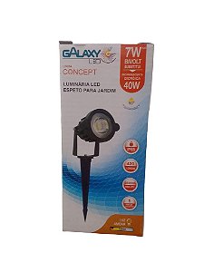 Luminária led, Espeto para Jardim 7W 1800K AMBAR IP65 Bivolt. GALAXY LED. Cod. 1767